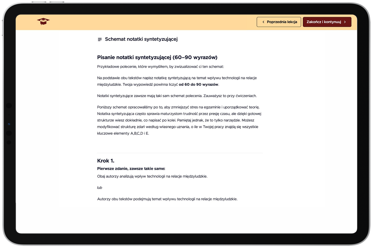 Podgląd platformy Wiedzaloo — Język polski w użyciu